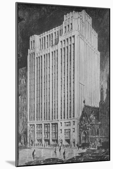 Perspective of principal facade, Gilbert Building, 205 West 39th Street, New York City, 1923-null-Mounted Giclee Print