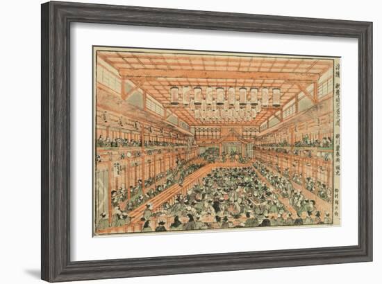 Perspective Picture of a Kabuki Theater (Uki-E Kabuki Shibai No Zu), C.1776-Utagawa Toyoharu-Framed Giclee Print