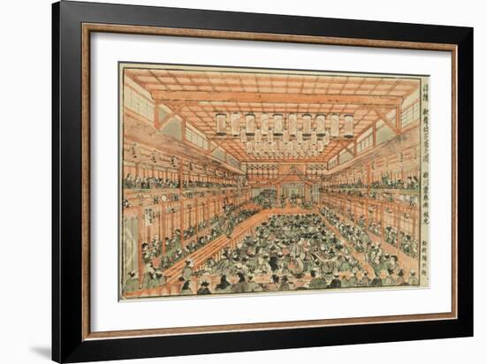 Perspective Picture of a Kabuki Theater (Uki-E Kabuki Shibai No Zu), C.1776-Utagawa Toyoharu-Framed Giclee Print