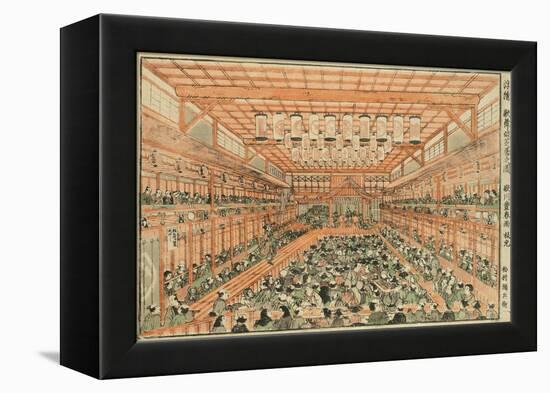 Perspective Picture of a Kabuki Theater (Uki-E Kabuki Shibai No Zu), C.1776-Utagawa Toyoharu-Framed Premier Image Canvas
