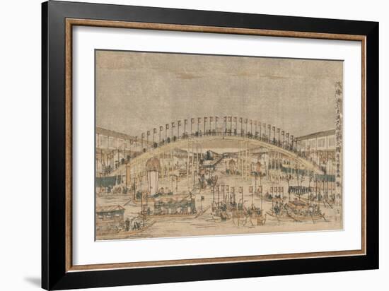 Perspective Picture of the Night Festival at Tenman Tenjin Shrine in Osaka-Utagawa Toyoharu-Framed Giclee Print