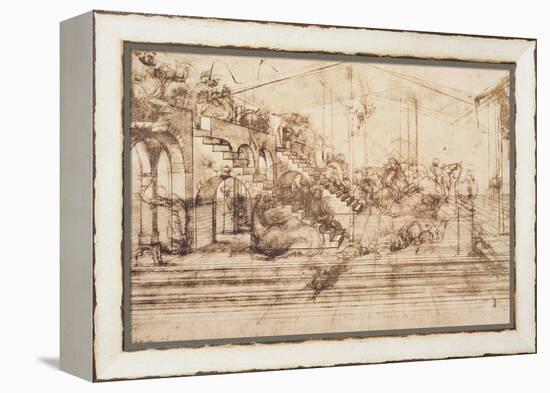 Perspective Study For the Background of the Adoration of the Magi-Leonardo da Vinci-Framed Premier Image Canvas