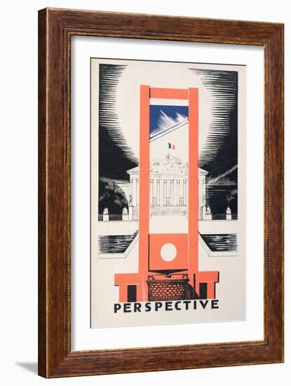 Perspective, the Guillotine Facing the National Assembly, Parlons Francais by Paul Iribe-Paul Iribe-Framed Giclee Print