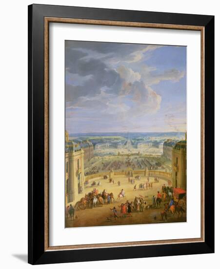Perspective View from the Chateau of Versailles of the Place D'Armes and the Stables, 1688-Jean-Baptiste Martin-Framed Giclee Print