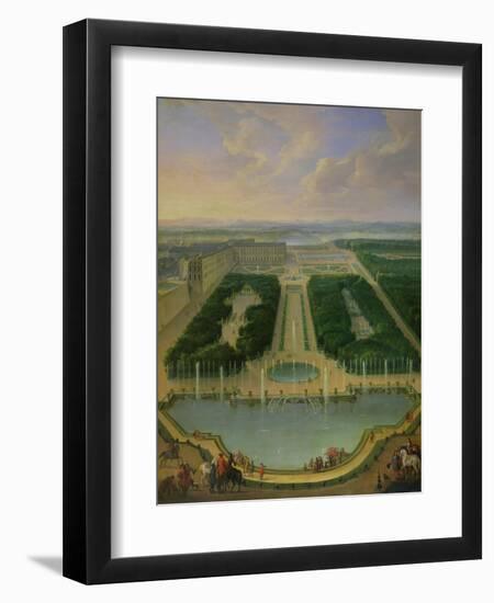 Perspective View of the Chateau of Versailles Seen from the Neptune Fountain, 1696-Jean-Baptiste Martin-Framed Giclee Print