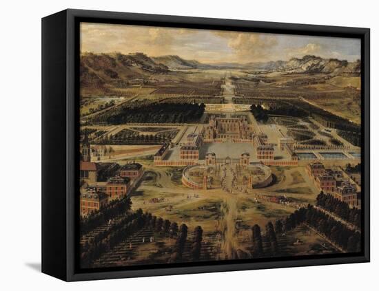 Perspective View of the Gardens and Chateau of Versailles Seen from the Paris Avenue, 1668-Pierre Patel-Framed Premier Image Canvas