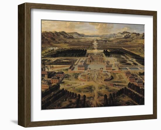 Perspective View of the Gardens and Chateau of Versailles Seen from the Paris Avenue, 1668-Pierre Patel-Framed Giclee Print