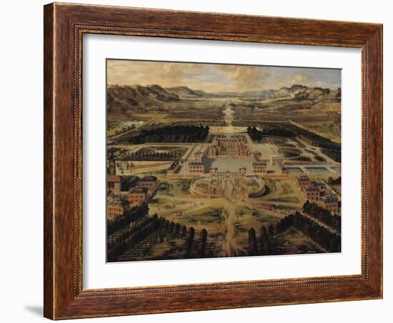 Perspective View of the Gardens and Chateau of Versailles Seen from the Paris Avenue, 1668-Pierre Patel-Framed Giclee Print