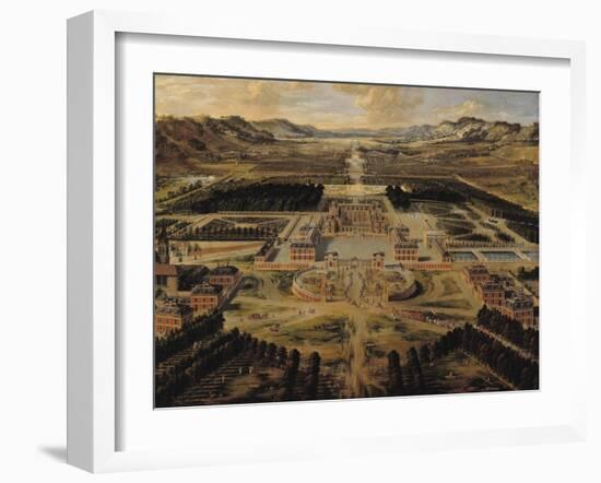Perspective View of the Gardens and Chateau of Versailles Seen from the Paris Avenue, 1668-Pierre Patel-Framed Giclee Print