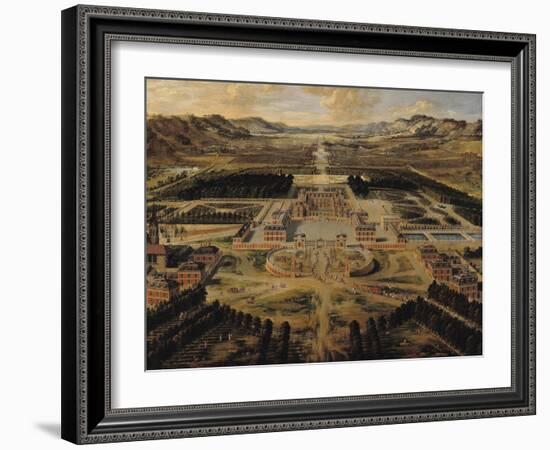 Perspective View of the Gardens and Chateau of Versailles Seen from the Paris Avenue, 1668-Pierre Patel-Framed Giclee Print