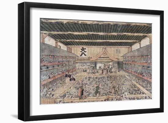 Perspective View of the Grant Theater, Japanese Wood-Cut Print-Lantern Press-Framed Art Print