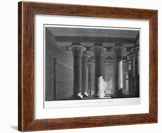 Perspective view of the portico interior, Esna (Latopolis), Egypt, 1822-Sellier-Framed Giclee Print