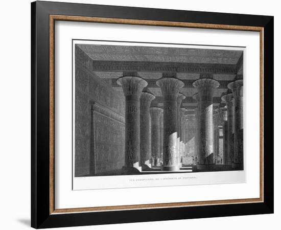 Perspective view of the portico interior, Esna (Latopolis), Egypt, 1822-Sellier-Framed Giclee Print