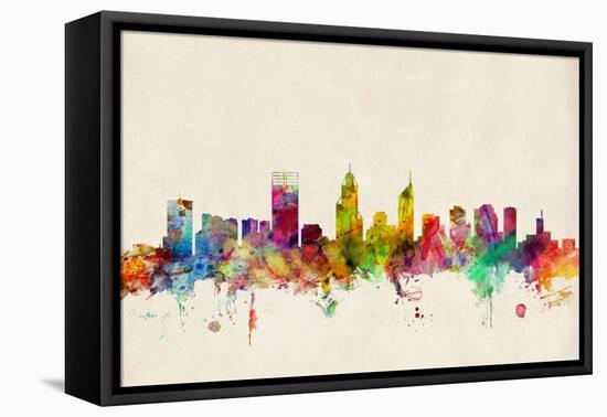 Perth Australia Skyline-Michael Tompsett-Framed Stretched Canvas