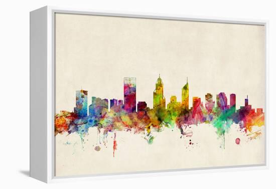 Perth Australia Skyline-Michael Tompsett-Framed Stretched Canvas