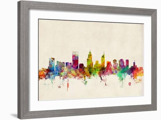 Perth Australia Skyline-Michael Tompsett-Framed Art Print