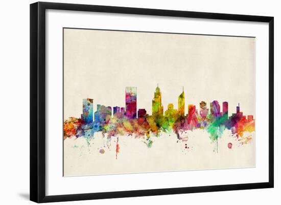 Perth Australia Skyline-Michael Tompsett-Framed Art Print