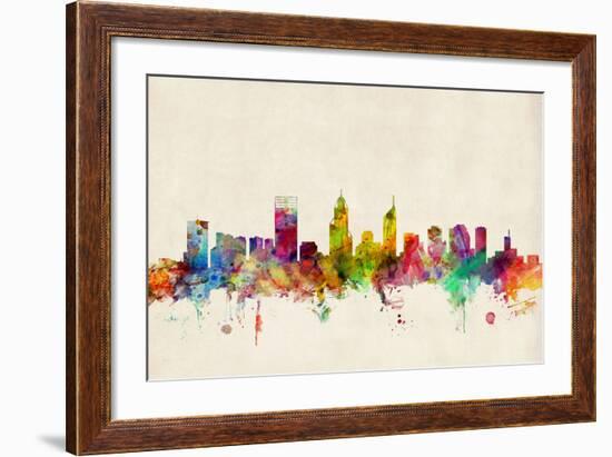 Perth Australia Skyline-Michael Tompsett-Framed Art Print