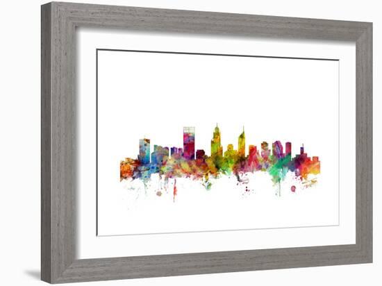 Perth Australia Skyline-Michael Tompsett-Framed Art Print