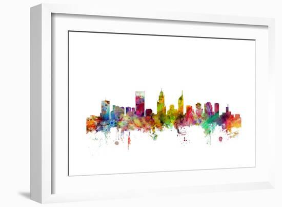 Perth Australia Skyline-Michael Tompsett-Framed Art Print