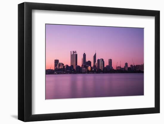 Perth City Skyline at Night-kjekol-Framed Photographic Print