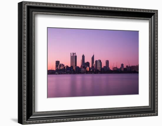 Perth City Skyline at Night-kjekol-Framed Photographic Print