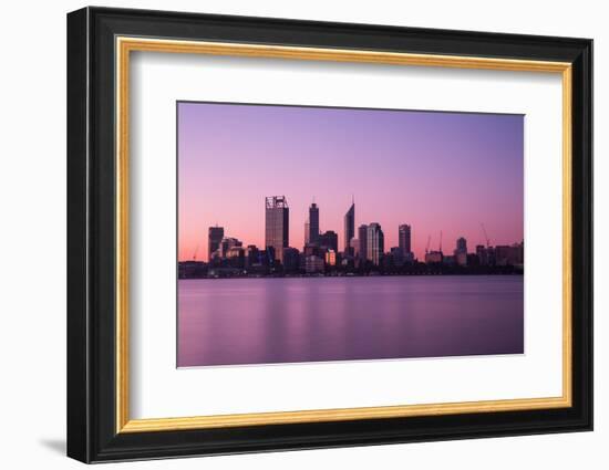 Perth City Skyline at Night-kjekol-Framed Photographic Print