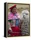 Peru, a Female with an Alpaca at Abra La Raya-Nigel Pavitt-Framed Premier Image Canvas