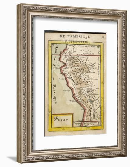 Peru, a Map Showing a Coastal Part of South America on the South Pacific-Alain Manesson Maller-Framed Photographic Print