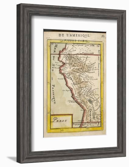 Peru, a Map Showing a Coastal Part of South America on the South Pacific-Alain Manesson Maller-Framed Photographic Print