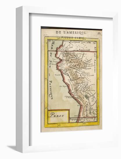 Peru, a Map Showing a Coastal Part of South America on the South Pacific-Alain Manesson Maller-Framed Photographic Print