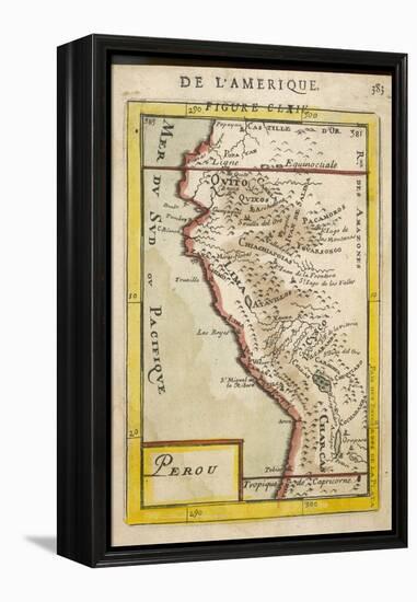 Peru, a Map Showing a Coastal Part of South America on the South Pacific-Alain Manesson Maller-Framed Premier Image Canvas