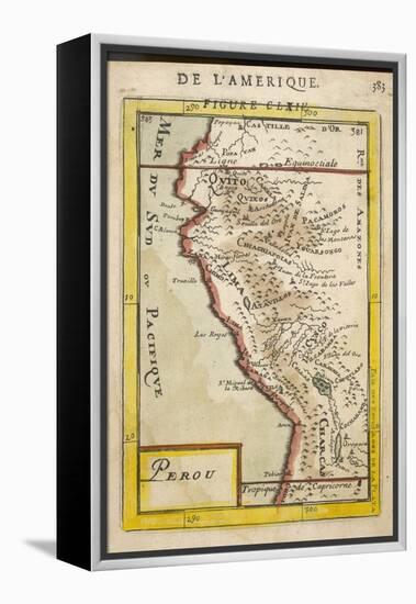 Peru, a Map Showing a Coastal Part of South America on the South Pacific-Alain Manesson Maller-Framed Premier Image Canvas