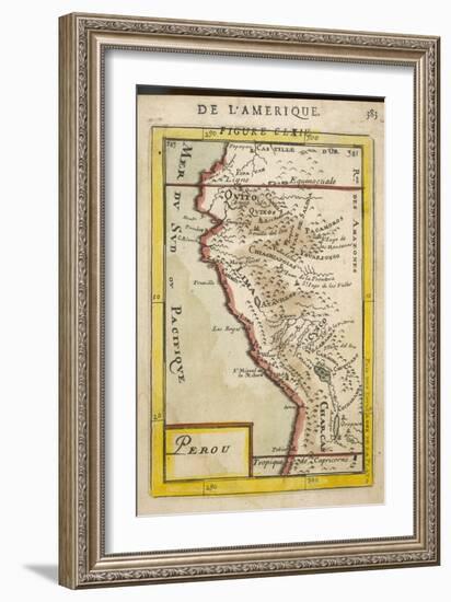 Peru, a Map Showing a Coastal Part of South America on the South Pacific-Alain Manesson Maller-Framed Art Print