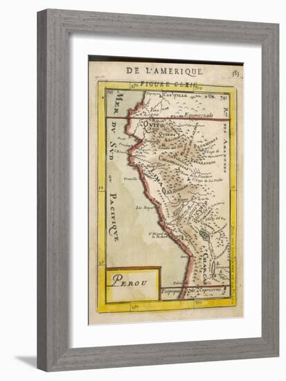 Peru, a Map Showing a Coastal Part of South America on the South Pacific-Alain Manesson Maller-Framed Art Print