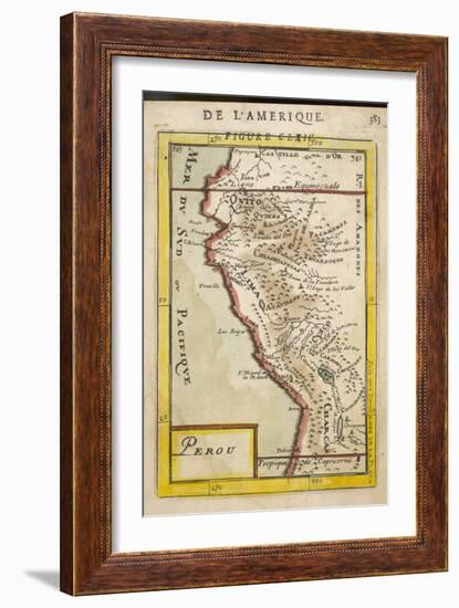 Peru, a Map Showing a Coastal Part of South America on the South Pacific-Alain Manesson Maller-Framed Art Print