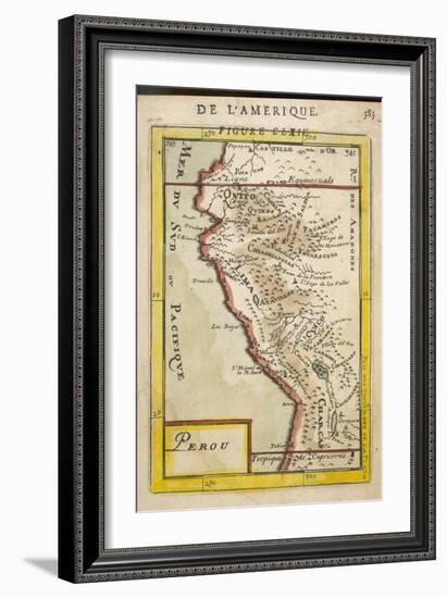 Peru, a Map Showing a Coastal Part of South America on the South Pacific-Alain Manesson Maller-Framed Art Print