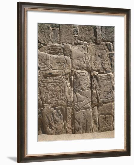 Peru, Cerro Sechin, Pre-Inca Archaeological Site, Stone Stele with Relief Depicting Massacre-null-Framed Giclee Print