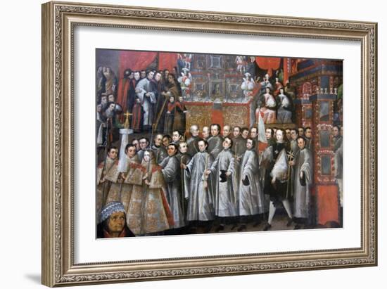 Peru, Cusco City, the Archbishop Palace, Paintings of Cuzco School-null-Framed Giclee Print