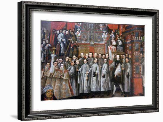 Peru, Cusco City, the Archbishop Palace, Paintings of Cuzco School-null-Framed Giclee Print