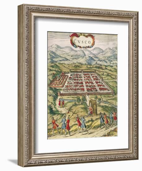 Peru, Cuzco, City of Cuzco by Georg Braun, 1594-null-Framed Giclee Print