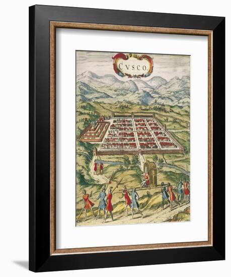 Peru, Cuzco, City of Cuzco by Georg Braun, 1594-null-Framed Giclee Print