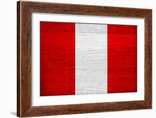 Peru Flag Design with Wood Patterning - Flags of the World Series-Philippe Hugonnard-Framed Art Print