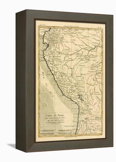 Peru, from 'Atlas De Toutes Les Parties Connues Du Globe Terrestre' by Guillaume Raynal (1713-96)…-Charles Marie Rigobert Bonne-Framed Premier Image Canvas