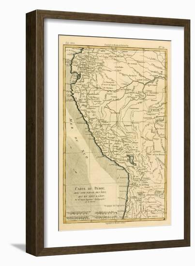 Peru, from 'Atlas De Toutes Les Parties Connues Du Globe Terrestre' by Guillaume Raynal (1713-96)…-Charles Marie Rigobert Bonne-Framed Giclee Print