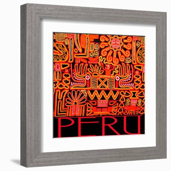 Peru - Inca Design Pattern-null-Framed Art Print