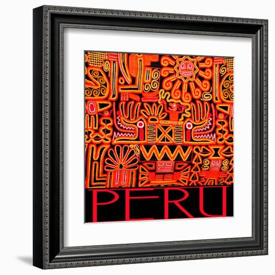 Peru - Inca Design Pattern-null-Framed Art Print