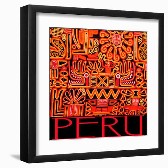 Peru - Inca Design Pattern-null-Framed Art Print