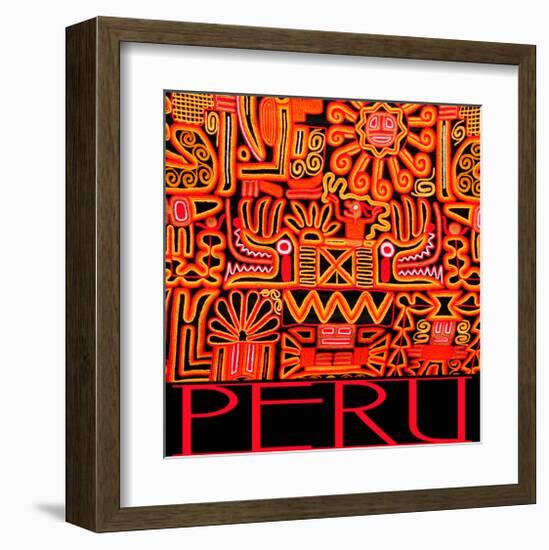 Peru - Inca Design Pattern-null-Framed Art Print