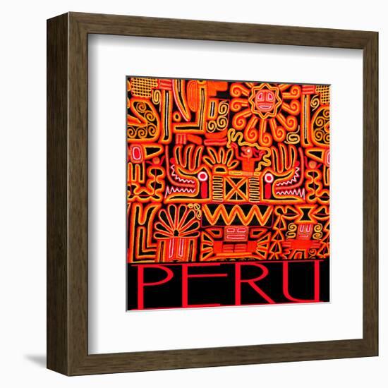 Peru - Inca Design Pattern-null-Framed Art Print